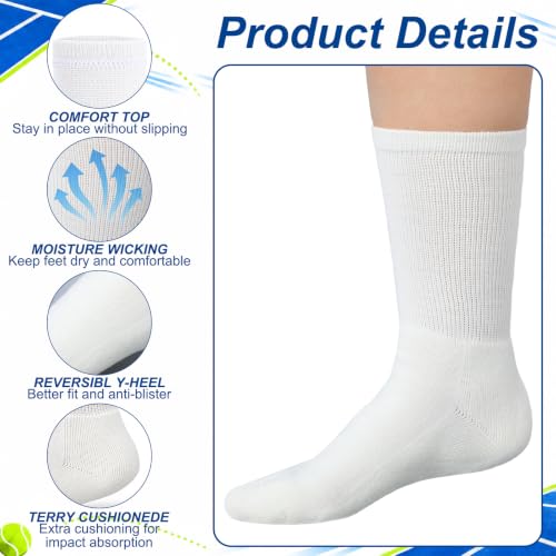 Twistover Cushioned Tennis Socks 4 Pairs Thick Padded Wicking Comfort - Image 4