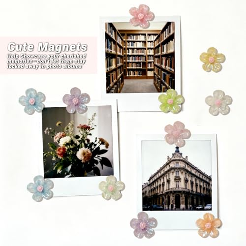 Set de 9 imanes decorativos florales para refrigerador miniatura 6