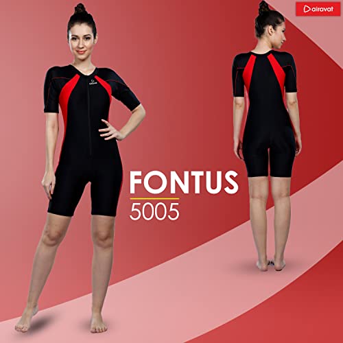 Image of AIRAVAT Fontus 5005 Women's Swim Wear with Stretchable Fabric, High Level of Uv Protection, Comfort and Flexibile (X-Large, Black)