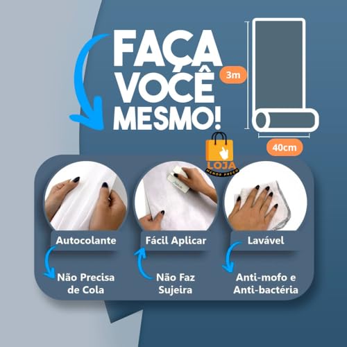 KIT 2 Rolo Papel Adesivo Aluminio Anti Gordura e Bactérias Impermeável À Prova de Calor Autocolante
