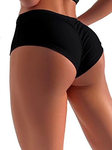 HYTENSUN Women's Cheeky Bikini Bottoms Sexy High Waisted Ruched Brazilian Cut Swim Bottoms2