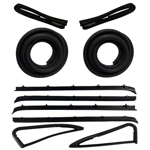 iiLentes Front Door Window and Vent Glass Window Weatherstrip Seals Set Kit for GMC C1500 C2500 C3500 K1500 K2500 K3500 Jimmy Chevy C10 C20 C30 K10 K20 K30 Blazer Suburban V1500 R1500-1 Piece Design