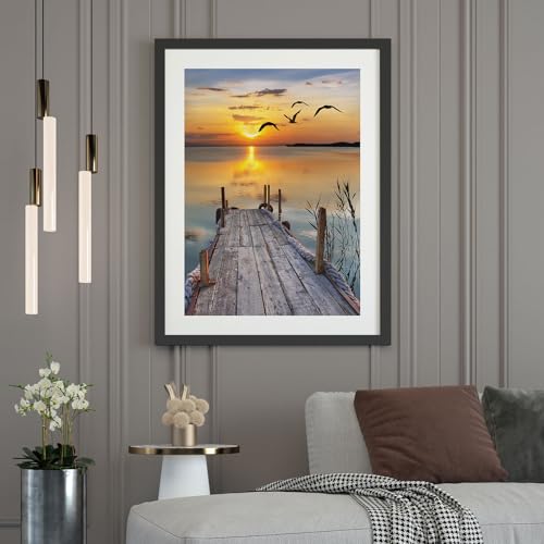 Lumalea Affiche/Poster - Paysage Ponton 3617689996141 - Bordure noire - 50x70 cm