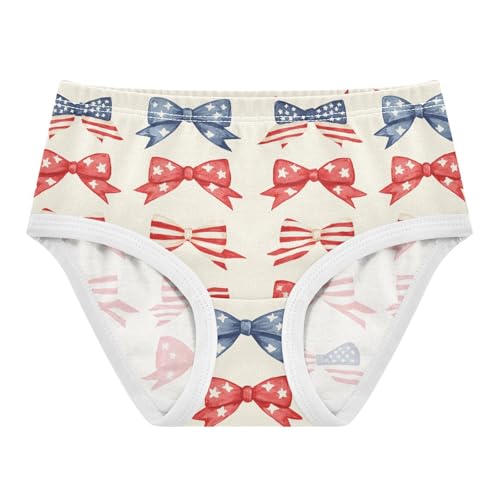 ZZKKO National Flag Bow Girls Underwear Toddler Panties for Girls Comfort Brief Size 2-8T