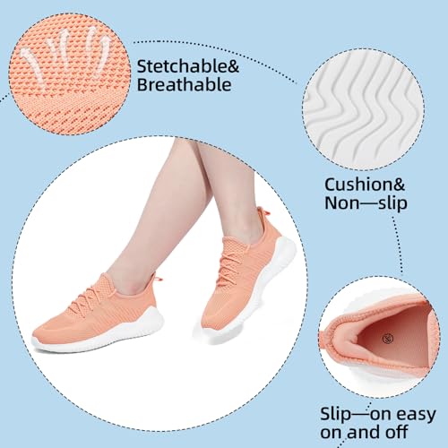 Image of PPQ Womens Slip On Walking Shoes,Memory Foam Lightweight Comfort Casual Workout Shoes,Yoga Or Tennis Or Running Sneakers