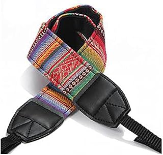Adjustable Camera Neck or Shoulder Strap. Vintage colourful Patterns. Single Strap. (Black & White)