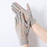 XKUN Manchettes Femmes Ultra-Minces Summer Drive Gants De Crème Solaire Noir-M1 Gray,One Size