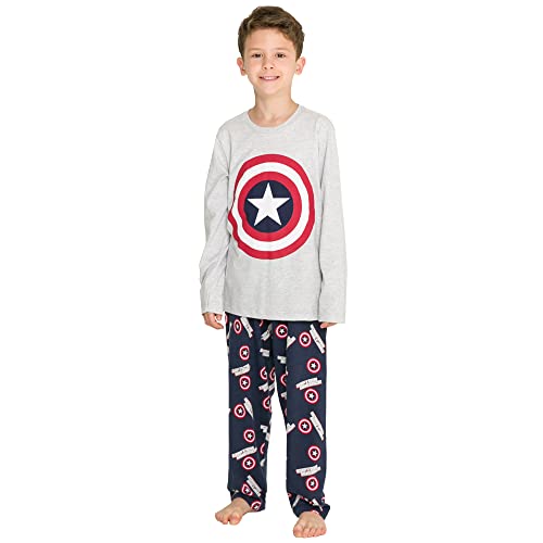 Conj. de Pijamas Manga Longa C/ Calça, Meninos, Marvel - CA, Mescla/Azul Marinho, 06