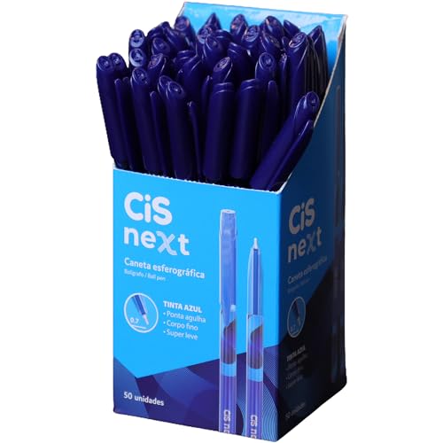 CIS, Caneta Esferografica 0,7 mm NEXT, Caixa com 50 unidades, cor Azul