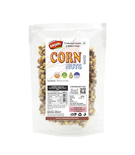 Image of Bansal Snax Kashmiri Corn Nuts Salted | Roasted Snacks, Oil Free, Ready to Eat | (Pack of 2) (200g X 2)