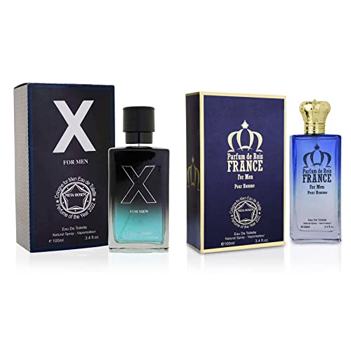 META-BOSEM X Men+Parfum de Rois France Men's Cologne, Eau de Toilette Natural Spray - Masculine Scents - Modern Fragrance - Holiday Gift Set (Pack of 2) Each 3.4 Fl Oz, Total 6.8 Fl Oz