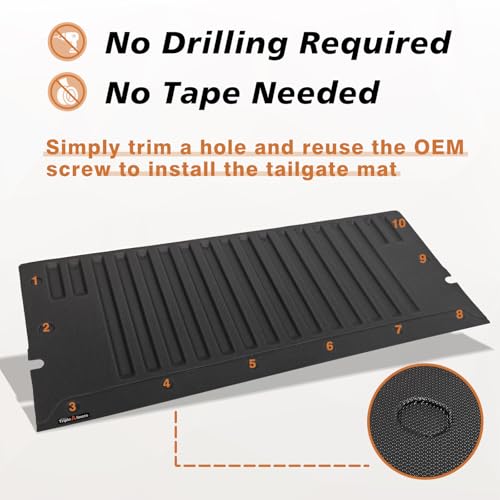 Image of TripleAliners Truck Mat Compatible with 2024-2026 Toyota Tacoma 6FT Accessories, Truck Bed Mat Heavy Duty Custom Fit All Weather Protection TPE Pickup Liner, with Tailgate Mat