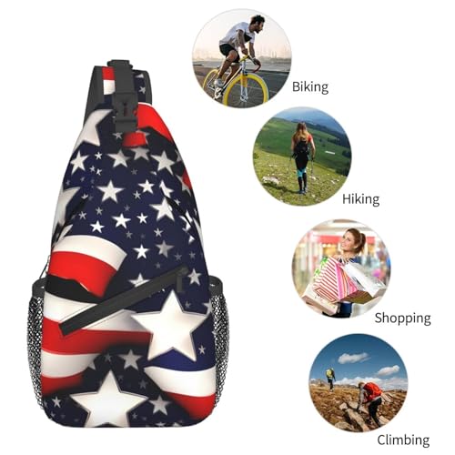 Mochila cruzada casual con estampado bandera de EE.UU. miniatura 6