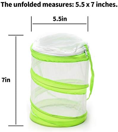 Insect and Butterfly Habitat Cage, Terrarium with Pop-up Design, for Nature Observation, Butterflies and Insects Raising, etc. 23.6 Inches Tall, with A Mini Habitat Cage (Pack of 2) - 2