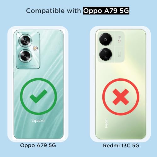 Image of Outlouders Back Cover for Oppo A79 5G Clear Transparent PC + TPU Bumper Case with Raised Edges for Shockproof Protection (Transparent)