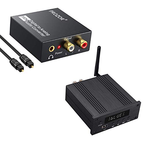 PROZOR 192KHz DAC + Stereo Audio Amplifier Bluetooth 5.0 Receiver 192kHz/24bit