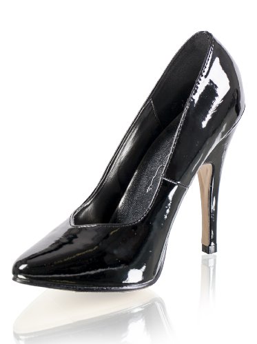 Ellie Shoes E8220B-10 Black Patent 5 inch Classic Pump Adult Size 10