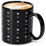 BICETTO Kpop Merch - Korean Alphabet, Korean Gifts, Kdrama Merch, Korean Drama Gifts, BTS Cup, BTS Mug, K Drama, 12oz, Stylish, Durable, Microwave Safe, Premium Quality (Carbon Black)