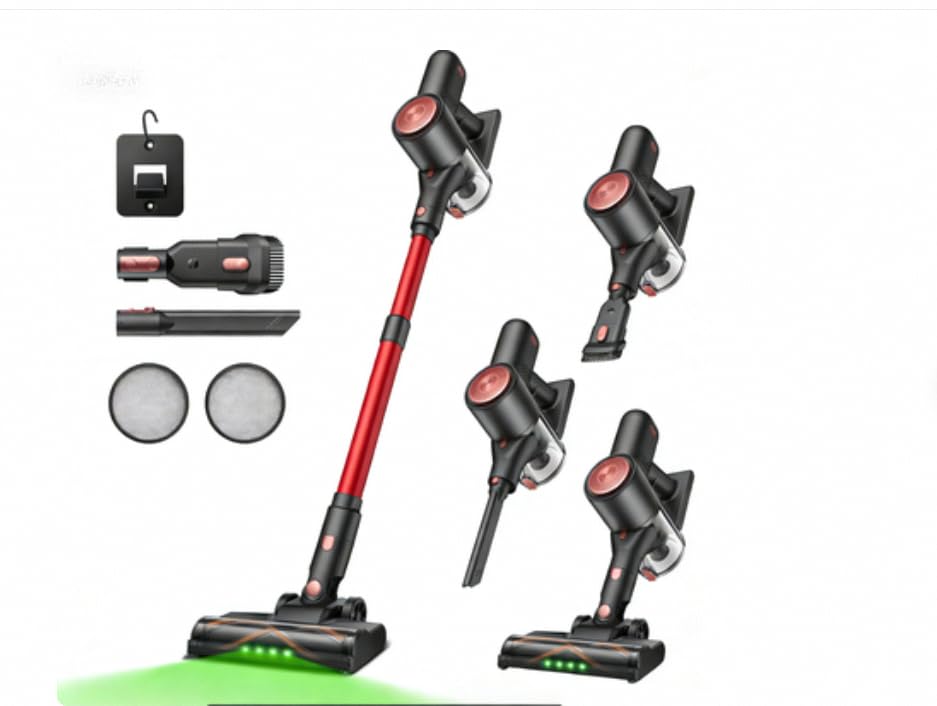 Vexilar V10Pro Aspiradora sin Cable Potente Succión 45KPa, Autonomía 45 Min Aspiradora Inalámbrica, Batería Extraíble, Aspirador Vertical para Suelos/Alfombras/Pelo de Mascotas/Coche