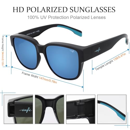 INFI Fit Over Glasses Sunglasses Polarized for Women Men Fishing Driving Outdoor Mirrored Lens UV Protection2