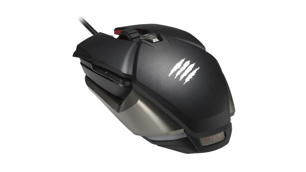 MAD CATZ Rat Bat 6+ Souris Gamer Filaire Ambidextre - Souris Ergonomique 10 Boutons Programmables - Capteur 16000 DPI - Souris Gaming PC Noire RGB