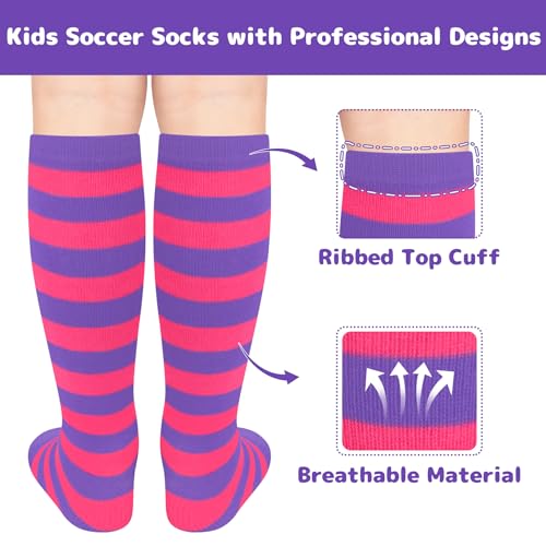 Image of Olreco 1 Pack Toddler Kids Youth Soccer Socks Girls Boys Baseball Socks Youth Knee High Softball Football Accessories Cotton
