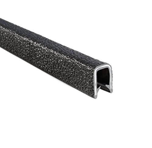 TRIM-LOK Edge Trim - Fits 5/16inch Edge, 21/32inch Leg Length, 25' Length, Black, Pebble Texture - Flexible PVC Edge Protector for Sharp/Rough Surfaces, Easy to Install