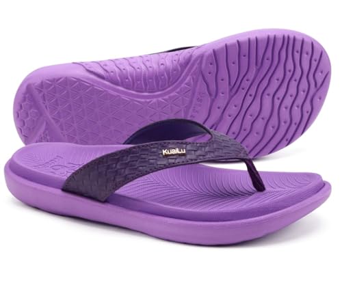 Image of KuaiLu Womens Flip Flops Arch Support Yoga Mat Cushioned Thong Sandals | Ladies Comfortable Walking Slides For Plantar Fasciitis Slip On Indoor Outdoor For Summer