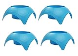 Beach Vacation Accessory Turtleback Sand Coaster Drink Cup Holder, Blue, Pack of 4