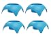 Beach Vacation Accessory Turtleback Sand Coaster Drink Cup Holder, Blue, Pack of 4