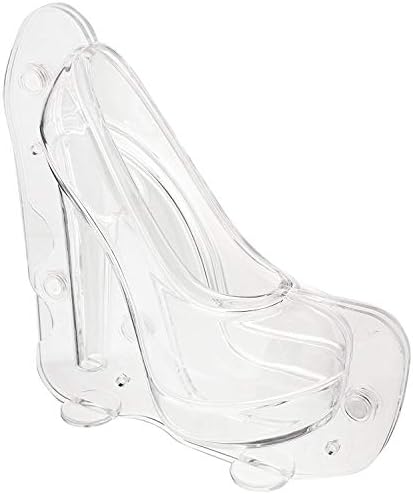 Oggibox 3D 6" x 6.75" x 2.5" Platform Stiletto Polycarbonate (PC) Chocolate and Candy Heels Mold for Wedding, Decorating or Home baking tools (Transparent 6.75 inch)