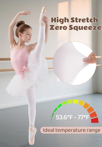 Image of Zando Ballet Tights for Girls - Ultra Soft Girls Dance Tights Elastic Ballet Footed Halloween Tight Girl for Daily School