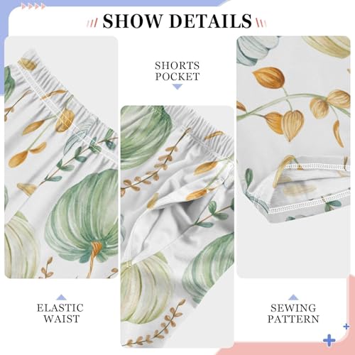 Boys' Pants Green Autumn Boho Pumpkin Long Bottoms Jogger Pants Elastic Waist Trousers with Pockets S-XL4