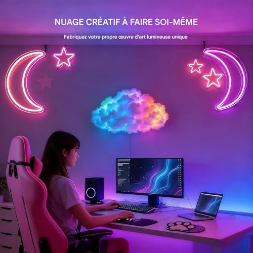 Iluminación 3D USB ajustable con mando para salón interior y oficinas 4