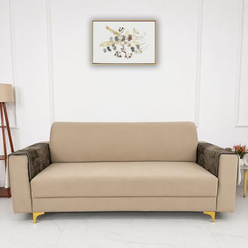 Image of Homerz Premium 'Luxe Series' Sofa Cover | Holland Velvet Fabric | Smooth Finish | Anti-Slip Fleece Backing Couch Protector (Maharaja, 2 pc Armrest, Armrest)