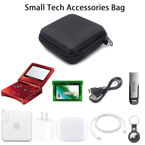 TRIPHKAR Tragbare Tasche Organizer Case Hart Eva Etui Hülle für GBA SP Gameboy Advance SP Console, MacBook Ladegerät, Kabel und Zubehör (Schwarz)