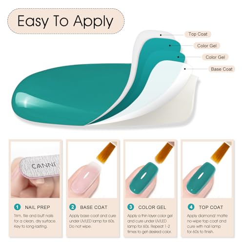 Image of CANNI 9ml Persian Green Blue Gel Nail Polish High Gloss UV LED Soak Off Gel