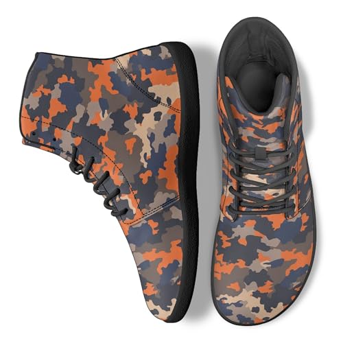 Image of Fashion Print Womens Mens High Top Barefoot Sneakers Flat Shoes