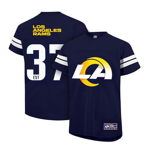 NFL Los Angeles Rams Boys Mesh Vintage Jersey Tee Shirt, Navy, 18-20