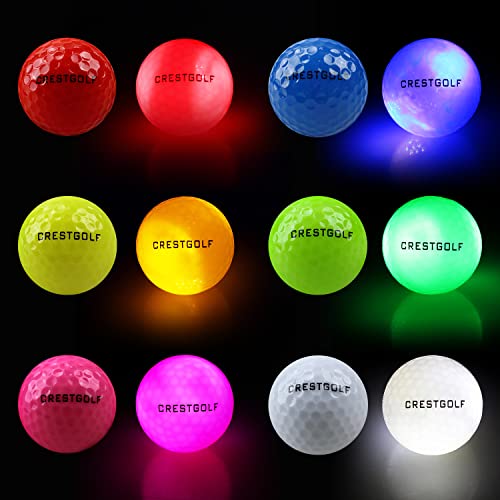 Crestgolf Glow in The Dark Golf Balls ,Glow Golf Ball with 4 Light