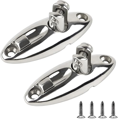 Laorde Bimini top Deck Hinge 316 Stainless Steel Bimini Top Hardware Deck Side Mount Quick Release Fittings Marine Bimini Top Parts for Boats with Screws (3.6 inch 2 Pack)