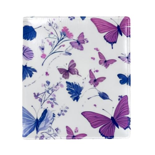 Funda de libro premium de piel sintética con grabado de mariposa para cuadernos de cuero