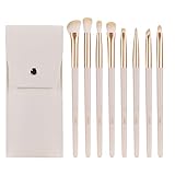 MSQ アイシャドウブラシ 8本セット メイクブラシ アイシャドウチップ アイメイク 専用ブラシ ナイロン 化粧ブラシ 超柔らかい 上質なメイクブラシ 魅力的な目元 メイク道具 (クリーム)