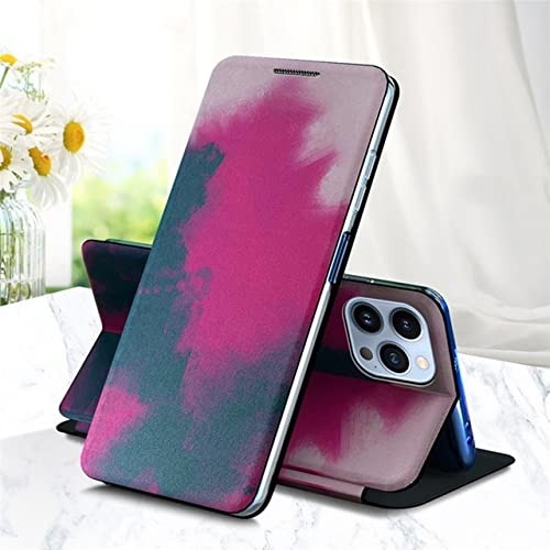 Housse iPhone 11 portefeuille aquarelle, support vidéo pour le train