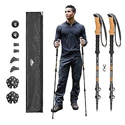 Cascade Mountain Tech Aluminum Quick Lock Trekking...: Alta calidad y gran valor: construido con aluminio de grado aeronáutico que puede soportar más fuerza, es altamente duradero y vital para senderismo en terrenos rocosos y temperaturas frías Ligeros y versátiles: 10.4 onzas o menos de una libra: nuest...