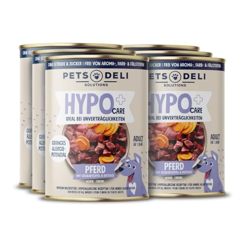 Pets Deli Sensitiv Nassfutter für Hunde mit Pferd, 6x400g