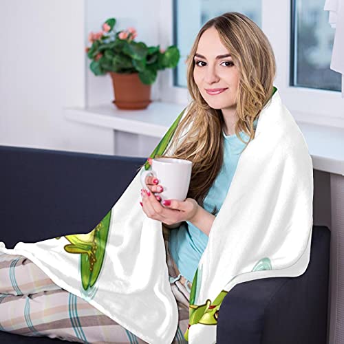 Couverture grenouille 150x100 cm plaid lit et canapé en microfibre douce - 8