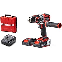 Batería Para Taladro Inalámbrico 18V Einhell Atornillador inalámbrico TE-CD 18 Li-i Brushless Power X-Change (con función de impacto, Li-Ion, 18 V, 2 velocidades, 60 Nm, luz LED, maletín, incl. 2 baterías de 2,0 Ah y cargador)