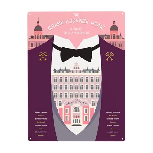 映画ポスター グランドブダペストホテル 8 メタルプレート ブリキの絵 ブリキ看板 壁の装飾 金属鉄板ポスター アートパネル 壁掛け 装飾小物 玄関に飾る 壁ポスター カフェ 居酒屋 屋内用 鉄絵画 30X40cm