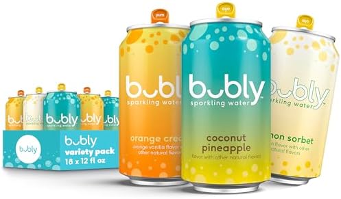 bubly Sparkling Water, Citrus Variety Pack, Zero Sugar & Zero Calories, Seltzer Water, 12 Fl Oz Cans (Pack of 18)